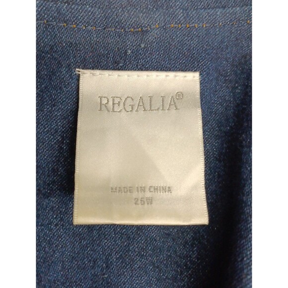 REGALIA Womens Sz 26W Blue Denim Studded Zip Front Jacket Stretch - Picture 9 of 11